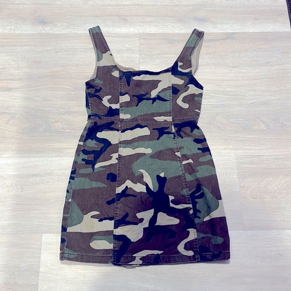 FOREVER 21 Dress Camouflage denim mini 
Button Front M medium festival camo - Picture 5 of 6